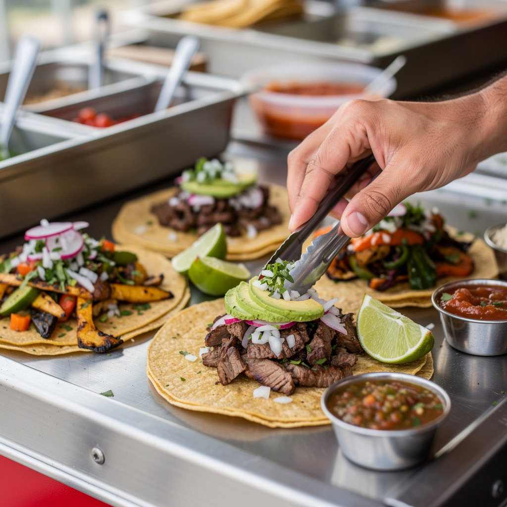 Taqueria Mena full menu display featuring authentic Mexican tacos, burritos, and sides in Santa Barbara