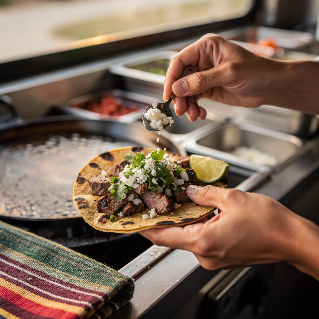 Taqueria Mena food trailer serving authentic Mexican cuisine with traditional dishes in Santa Barbara