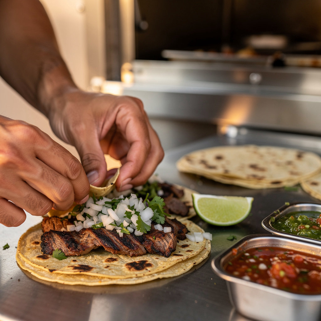 Taqueria Mena food trailer serving authentic Mexican tacos and burritos in Santa Barbara